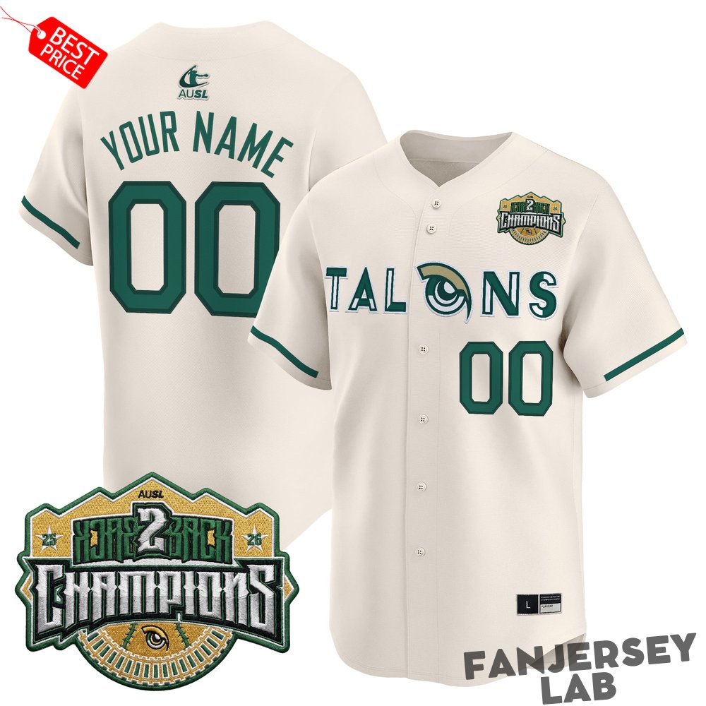 Utah Talons 2026 Back-To-Back Athletes Unlimited Softball League (AUSL) Champions Custom Baseball Jersey Utah Talons 2026 Back-To-Back Athletes Unlimited Softball League (AUSL) Champions Custom Baseball Jersey