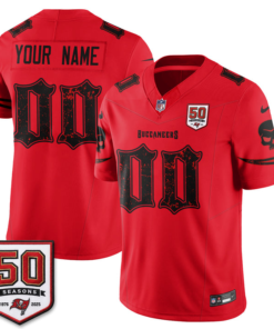 TB Skull 50 Seasons Limited Edition Custom Football Jersey