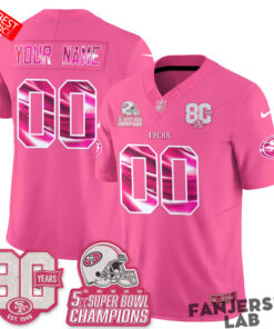 San Francisco 49ers Pink Edition Custom Football Jersey