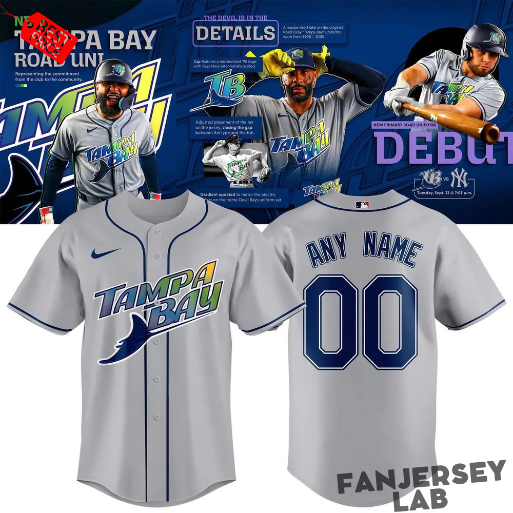 Tampa Bay Rays 2026 Road Uniform – Custom Gray Tampa Bay Rays 2026 Road Uniform – Custom Gray