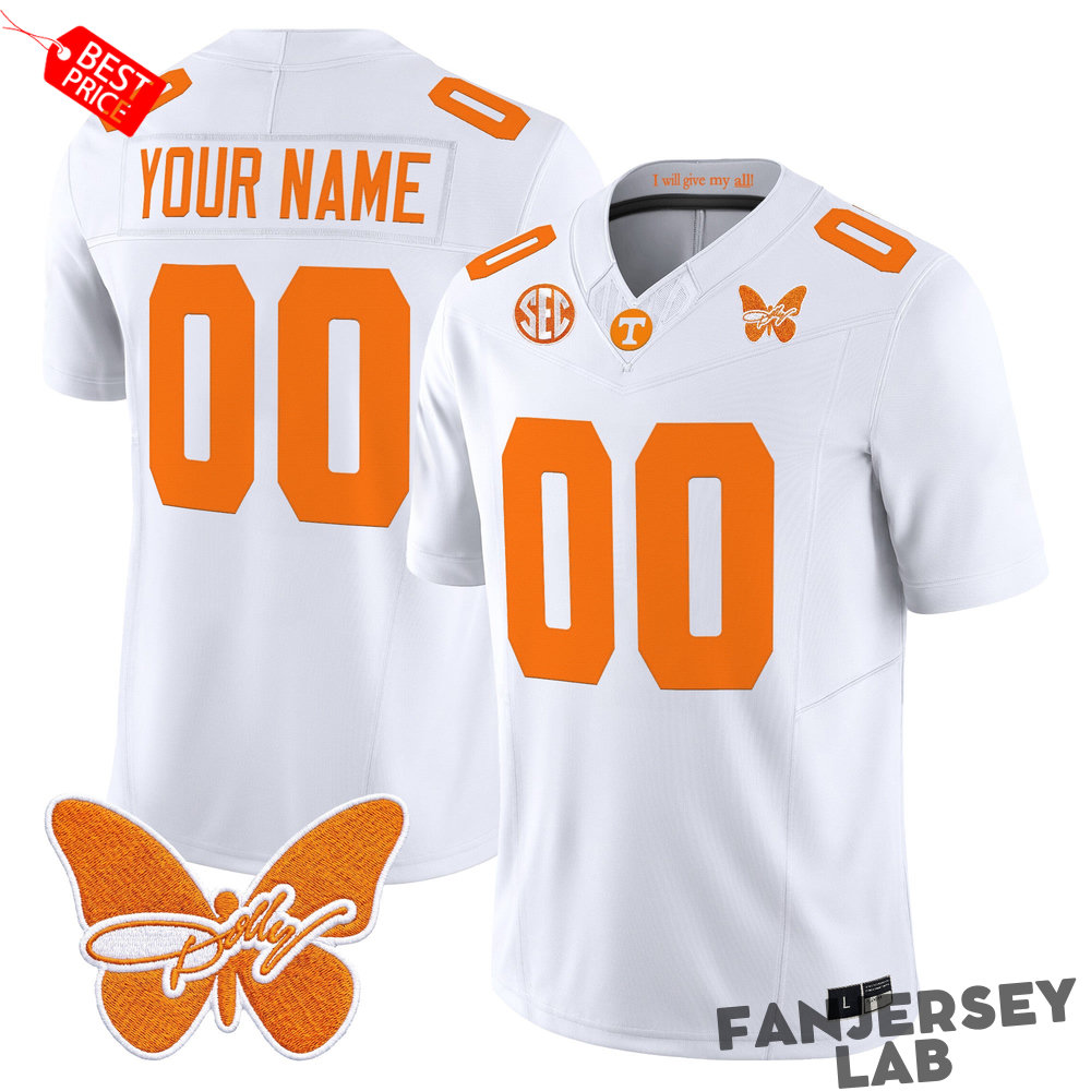 Tennessee Volunteers x Dolly Parton Patch Custom Football Jersey Tennessee Volunteers x Dolly Parton Patch Custom Football Jersey