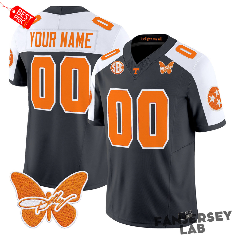 Tennessee Volunteers x Dolly Parton Patch Custom Football Jersey Tennessee Volunteers x Dolly Parton Patch Custom Football Jersey