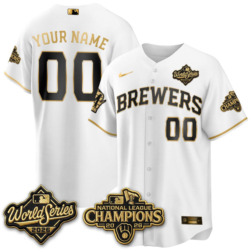 MIL WS26 & 2026 NL Champs Patch Gold Vapor Limited Custom Baseball Jersey MIL WS26 & 2026 NL Champs Patch Gold Vapor Limited Custom Baseball Jersey
